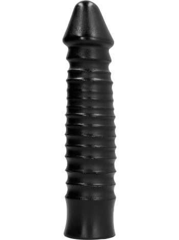 All Black: Ribbed Dildo, 26 cm