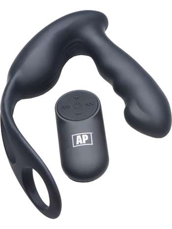 Alpha-Pro: 7X P-Strap Milker, Vibrating Prostate Plug with Rings
