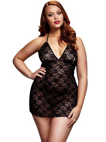 Baci: Lace-Up Babydoll, Queen Size