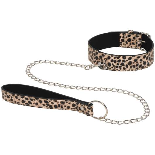 Baseks Leopard Halsband med Kedja