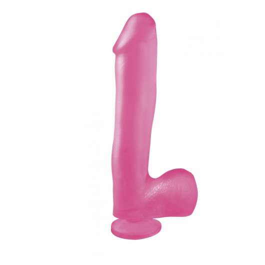 BASIX 25cm dildo med sugkopp - Pink