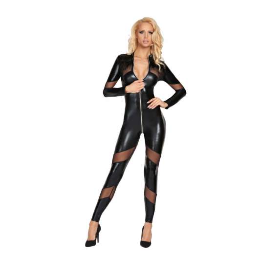 CHANCAY - Mesh and Wetlook Catsuit - S/M