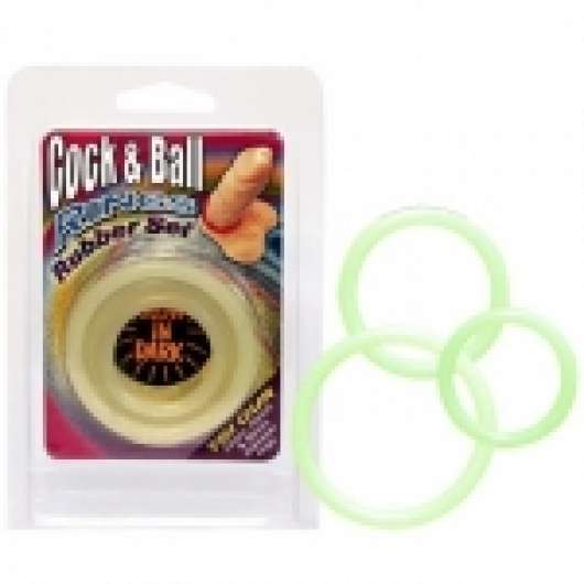 Cock & Ball Rings Självlysande 3-pack