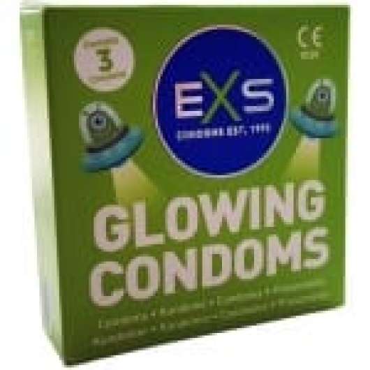 EXS Glowing Condoms 3-pack