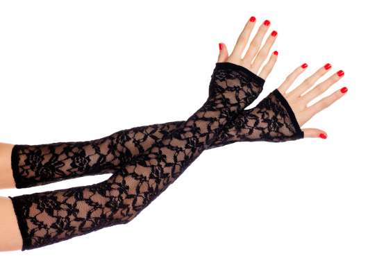 Extra Long Fingerless Lace Gloves