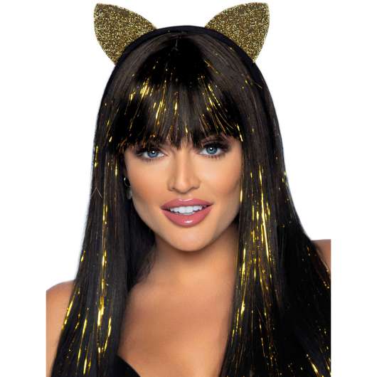 Glitter Cat Ear Headband Guld