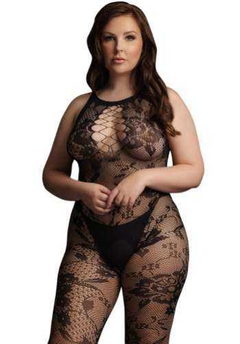 High criss cross key holy neck bodystocking - Queen Size