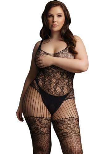 Lace and fishnet bodystocking- Queen Size