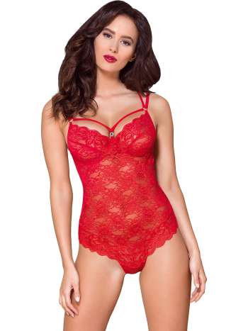 Obsessive: 860-TED-3, Underwire Teddy, röd