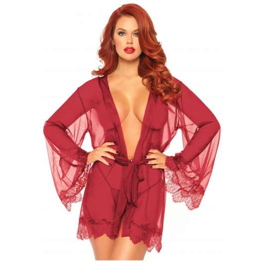 Sheer Robe with Flared Sleeves